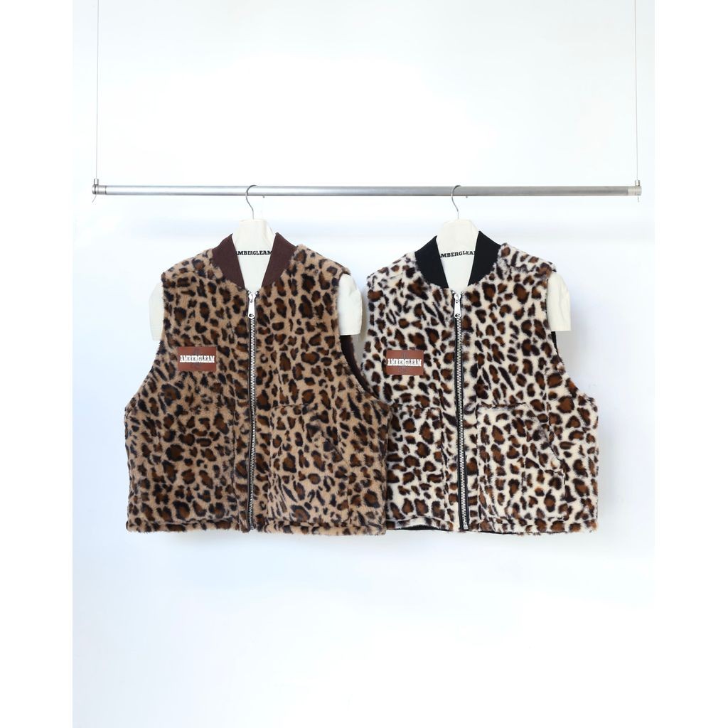 楽天市場】AMBERGLEAM Leopard Reversible Vest : maroon.webstore