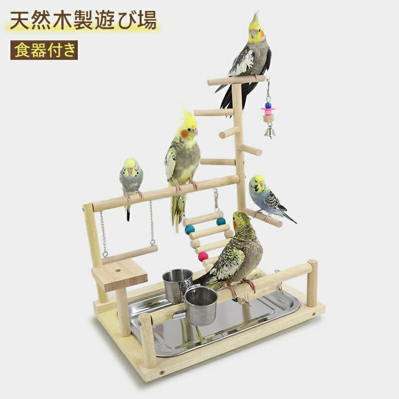 楽天市場】インコ 鳥の止まり木 遊び場 おもちゃ 二層 バード