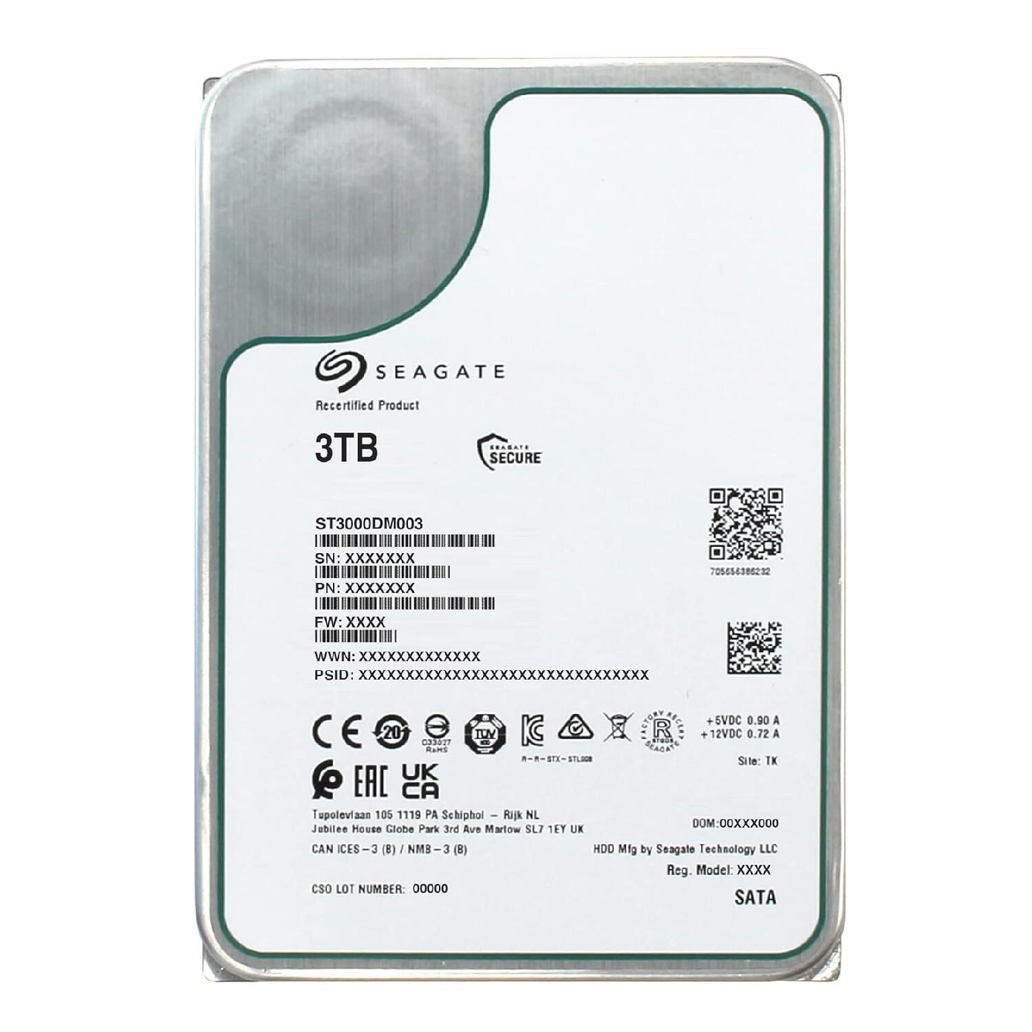 楽天市場】HDD 3.5インチ 3TB SEAGATE Desktop HDD ST3000DM003 64MB
