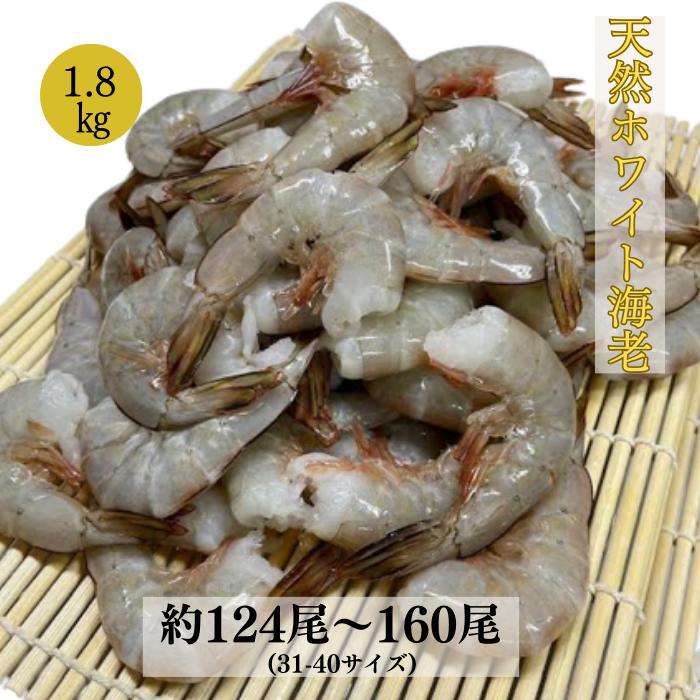 楽天市場】えび 天然ホワイト海老 約124尾〜160尾 31/40サイズ 無頭