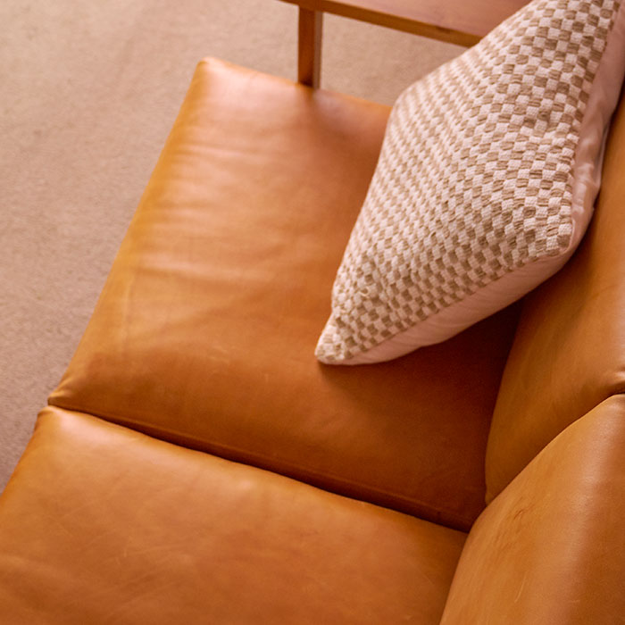 楽天市場】本革ソファ 2人掛け チーク 木製フレーム 天然木 レザー 2P