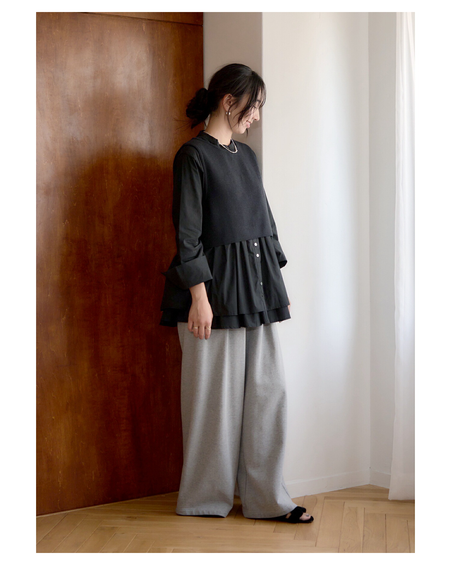 楽天市場】SHIORI×MERI ニットベスト＆フレアーブラウス : MERI