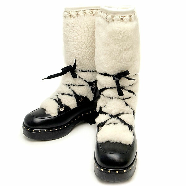 楽天市場】【緑屋質屋】シャネル G35157Y52512 ムートン ファー ボア