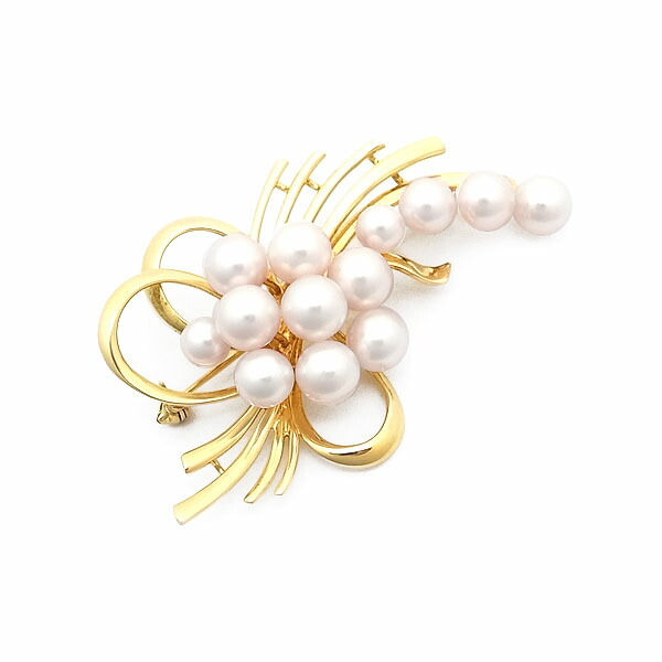 楽天市場】【緑屋質屋】ミキモト パール ブローチ 5.3mm～7.0mm K18YG