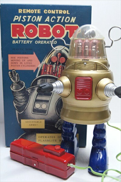 楽天市場】◎【ブリキ玩具/Tin Toy】『 HAHATOY PISTON ACTION ROBOT