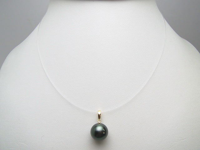 楽天市場】K18/K14WGタヒチ黒蝶真珠ペンダントトップ【11mm-12mm