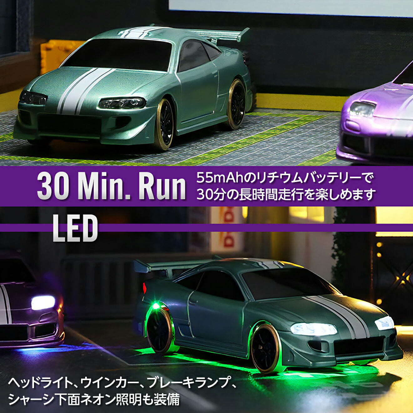 楽天市場】TURBO RACING 1/76スケール ドリフトカー C65シルバーグレー