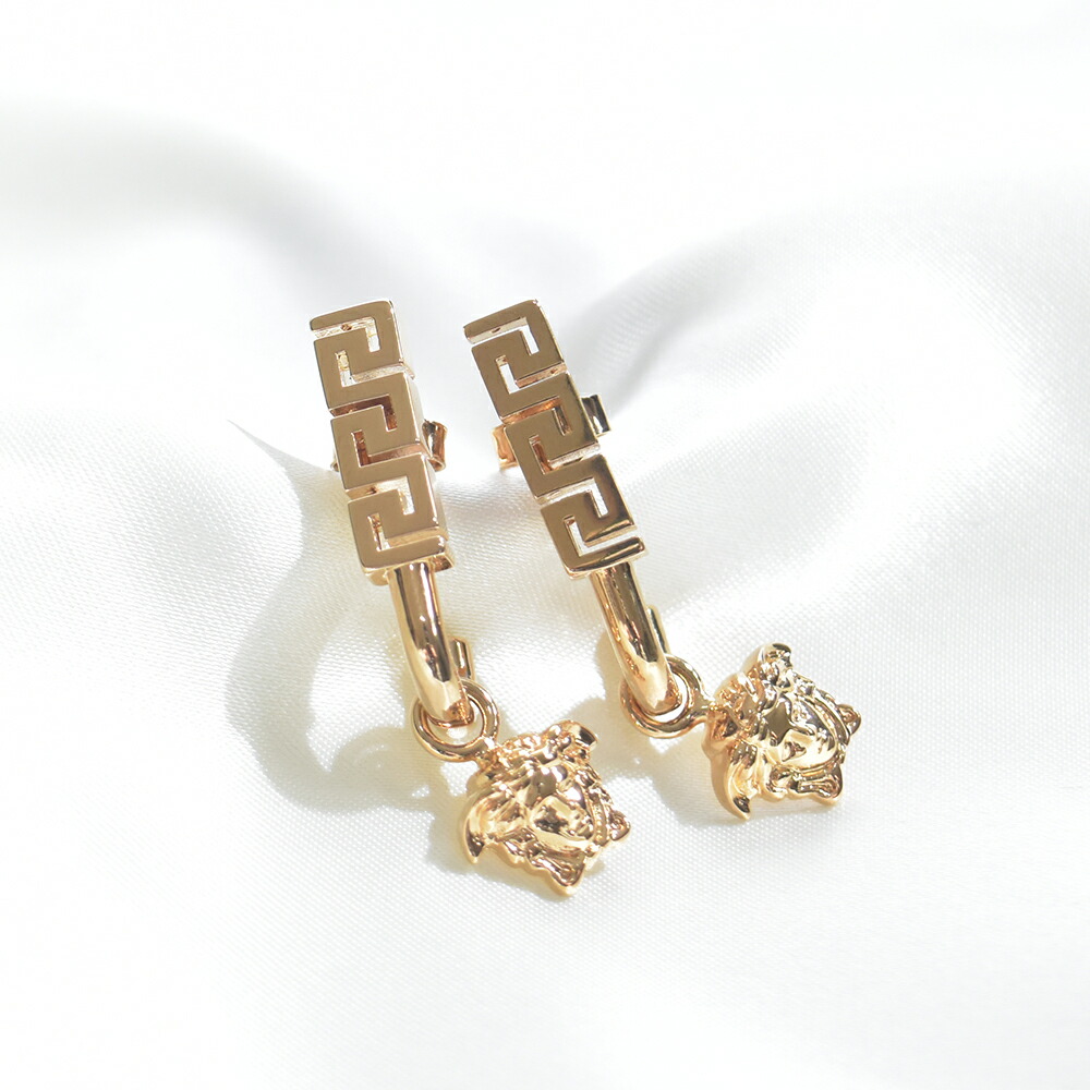 楽天市場】ヴェルサーチ ピアス ゴールド メデューサ グレカ ドロップ