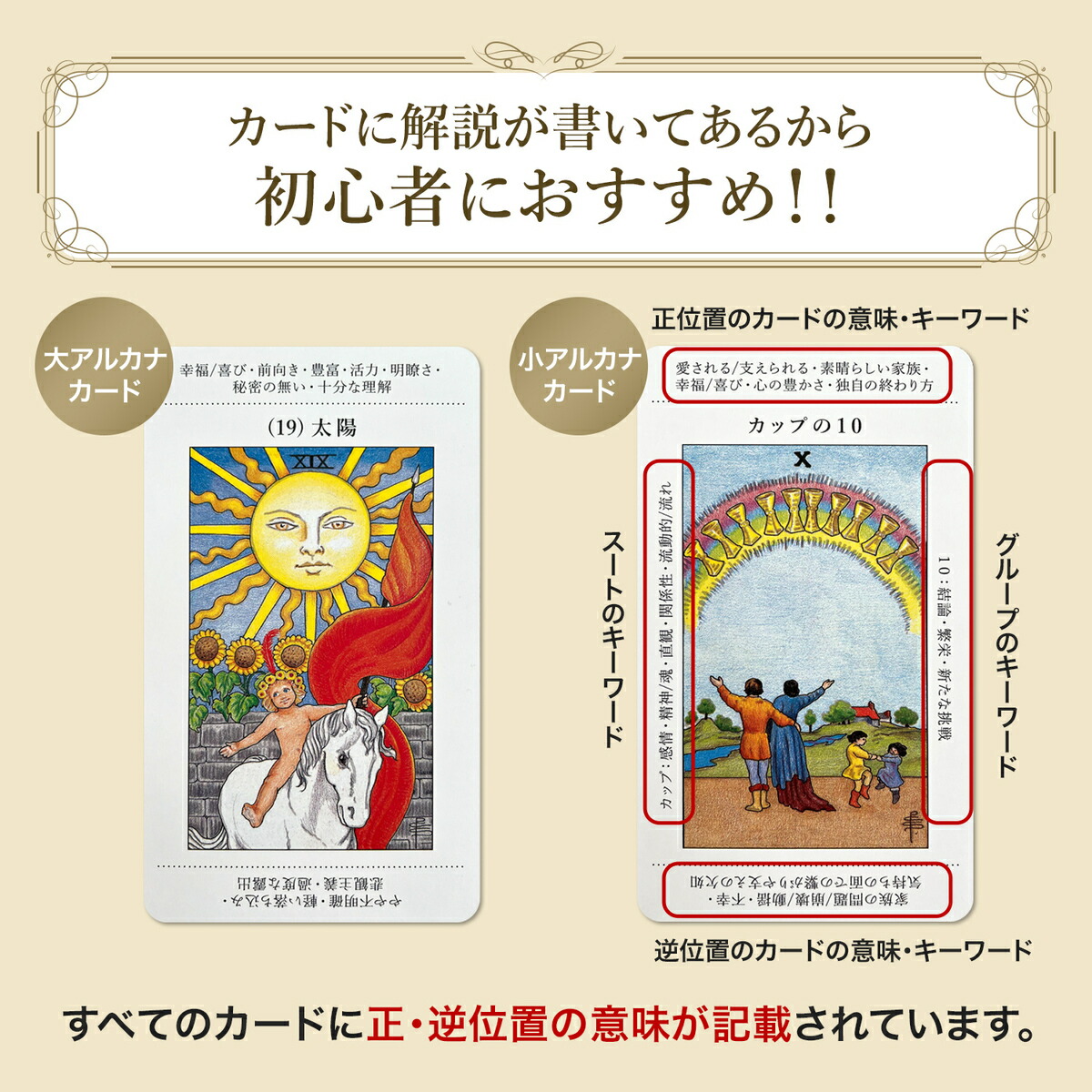楽天市場】90ページor 60ページ日本語解説書付き 】タロットカード