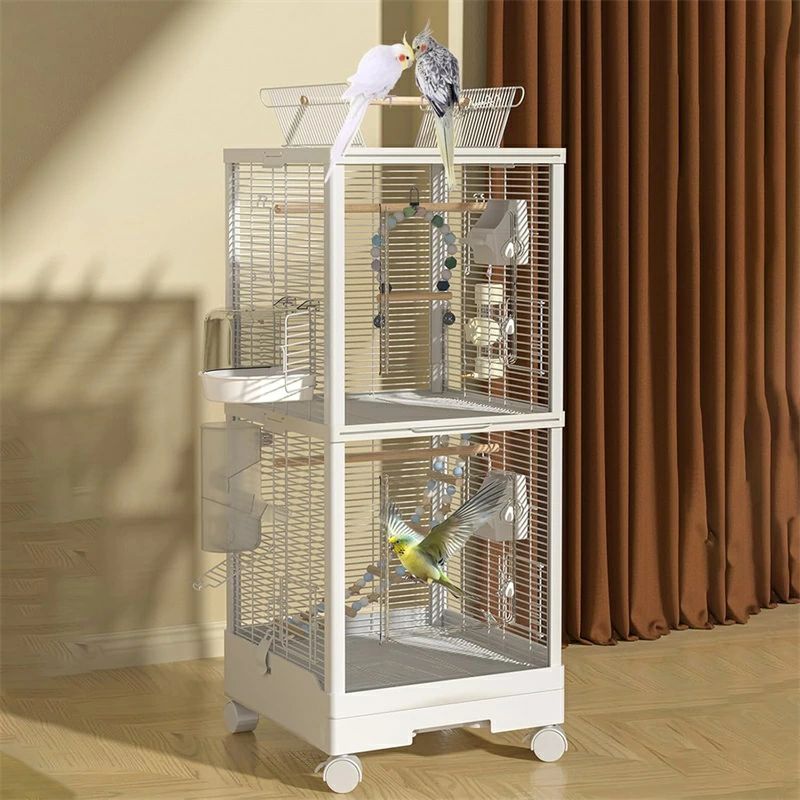 楽天市場】引き出し付き 掃除しやすい キャスター付き 大型鳥かご