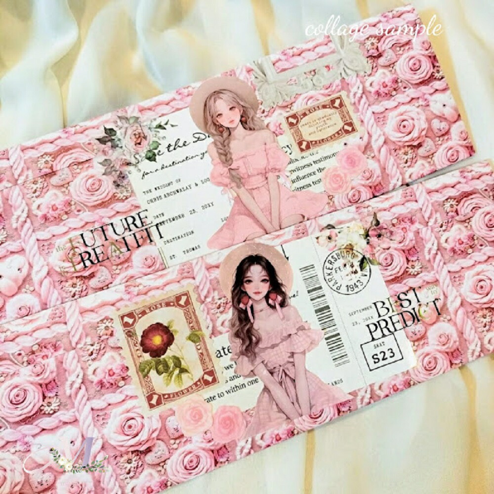 楽天市場】デザインペーパー a4 コラージュシート 女の子 おしゃれ