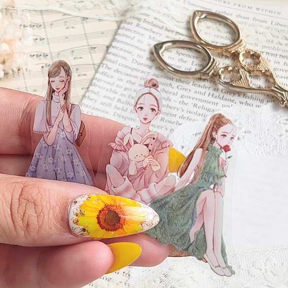 楽天市場】シール オシャレ PETテープ 女の子 コラージュシール 七色の