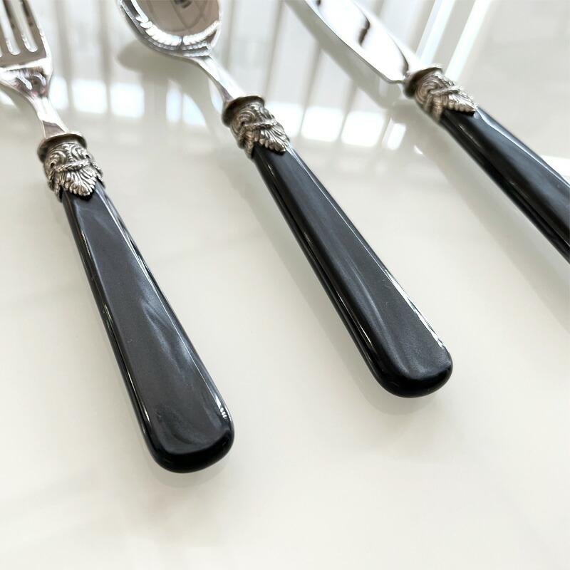 楽天市場】EME Napoleon カトラリー ナポレオン ブラックディナー