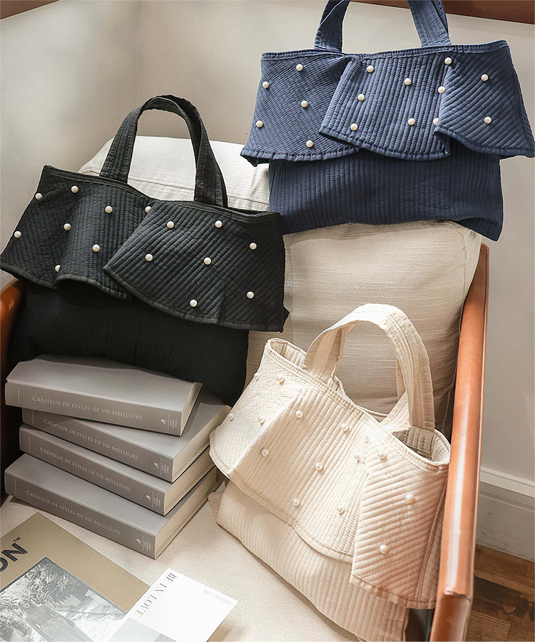 楽天市場】フリル ヌビバッグ レディース パール マザーズバッグ