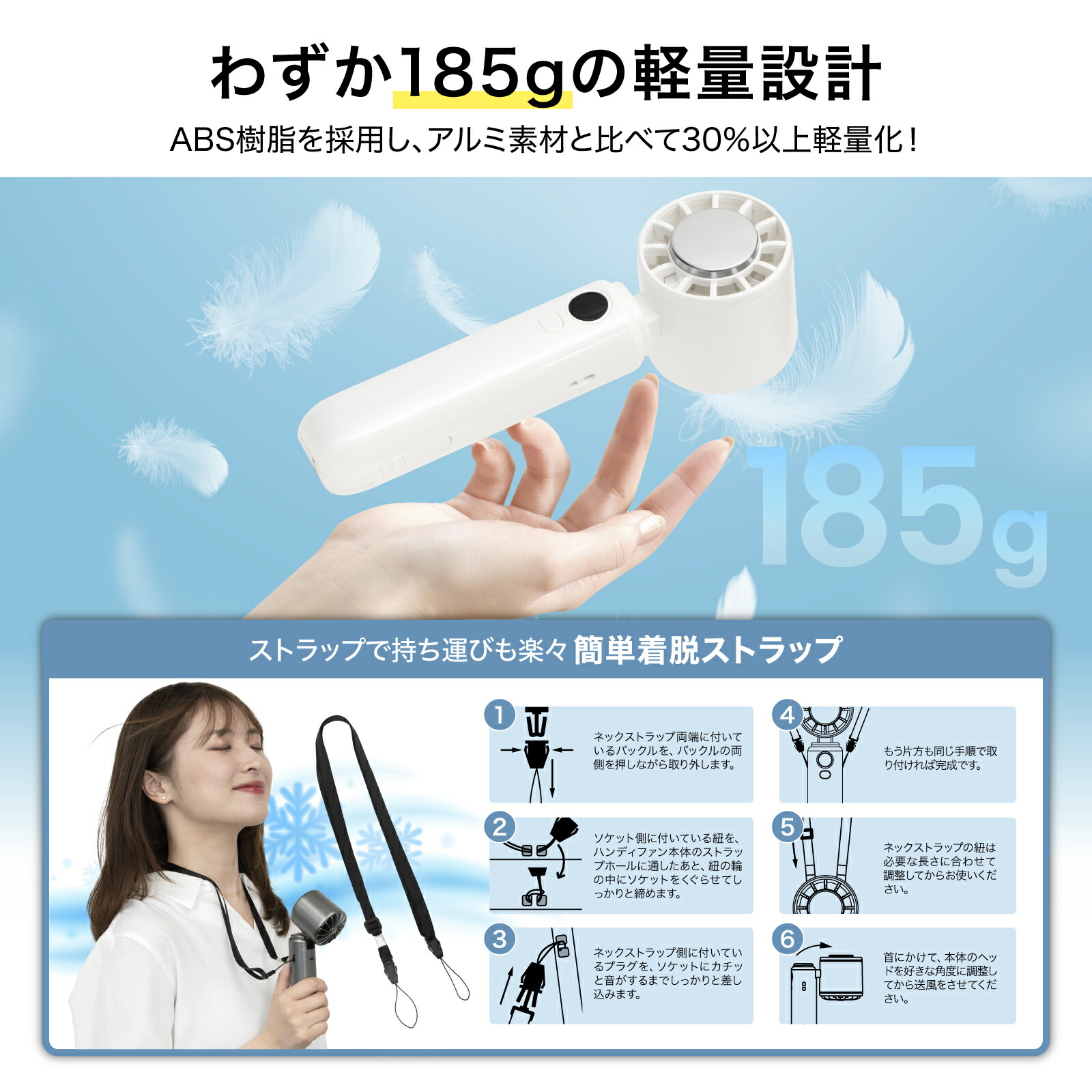 楽天市場】ハンディファン 冷却プレート 爆風 強風 扇風機 ハンディ