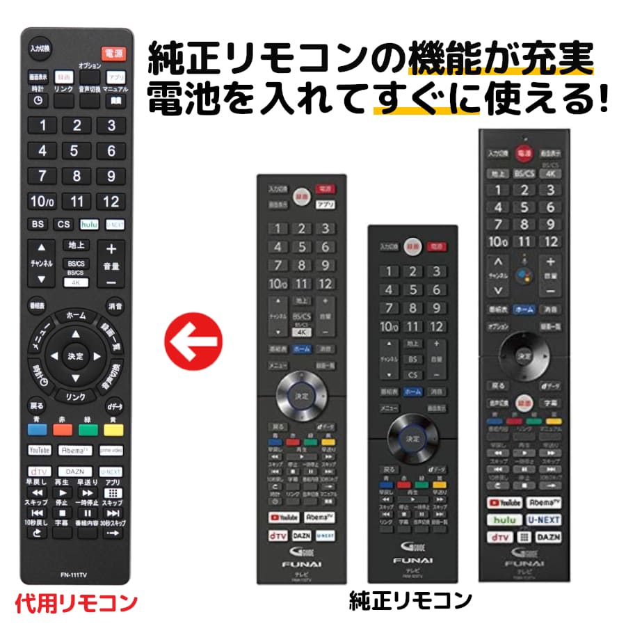 楽天市場】FUNAI フナイ テレビ リモコン FRM-109TV FRM-110TV FRM