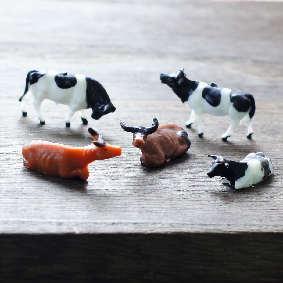 楽天市場】ウシ 5パターン ミニチュア ジオラマ 動物模型 苔
