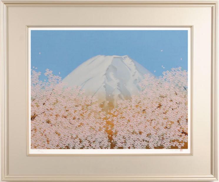 楽天市場】中島千波 不二櫻日和 富士山 絵画 桜 和風 風景画 日本画家