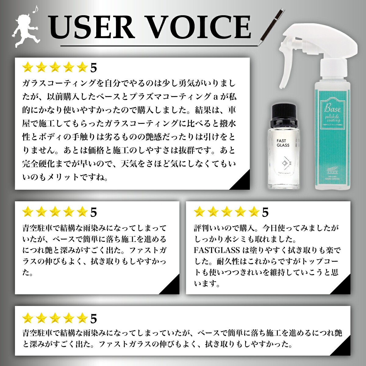 楽天市場】ファストガラス BASEセット + プラズマコーティングα ポーチ