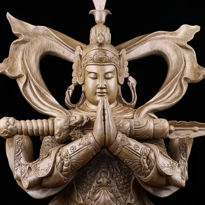 楽天市場】【天然沈香木彫】韋駄天 仏教美術 仏像 仏教工芸品 沈香
