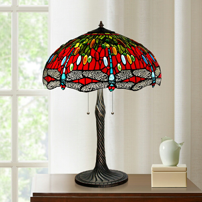 楽天市場】☆新品☆ティファニー技法 ステンドグラスランプ テーブル
