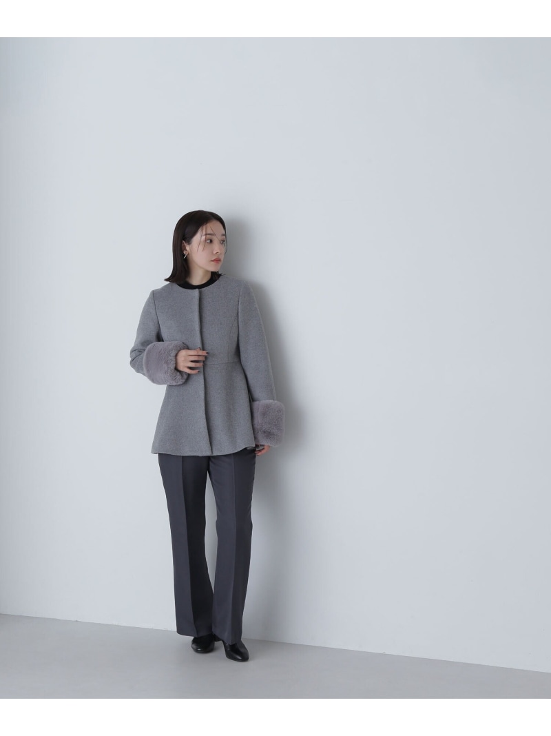 楽天市場】フェイクファースリーブペプラムコート 24AW NATURAL BEAUTY