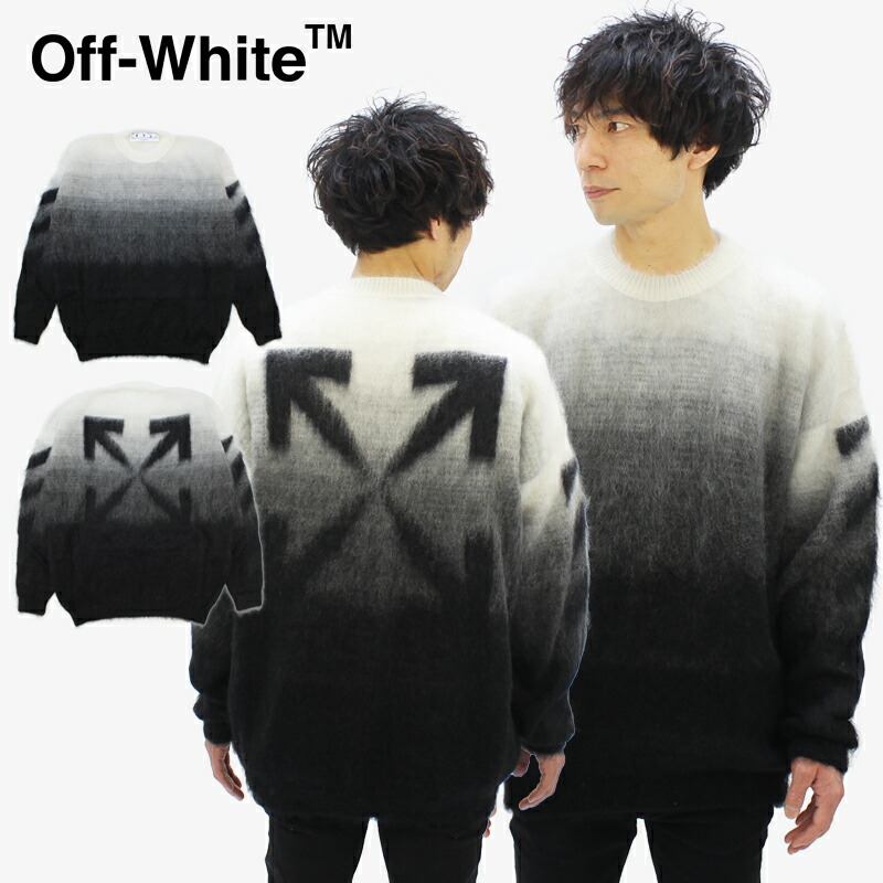 楽天市場】オフホワイト OFF-WHITE DIAG BRUSHED KNIT CREWNECK BLACK