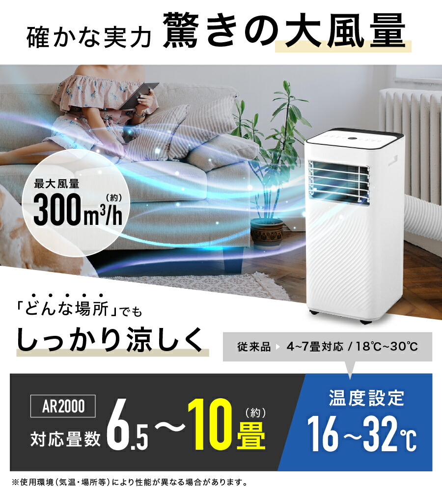 楽天市場】スポット クーラー 3way 6.5～10畳 冷風 除湿 送風 工事不要