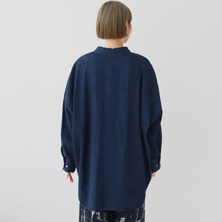 楽天市場】mizuiro ind ミズイロインド｜デニムワイドシャツ 3-230101