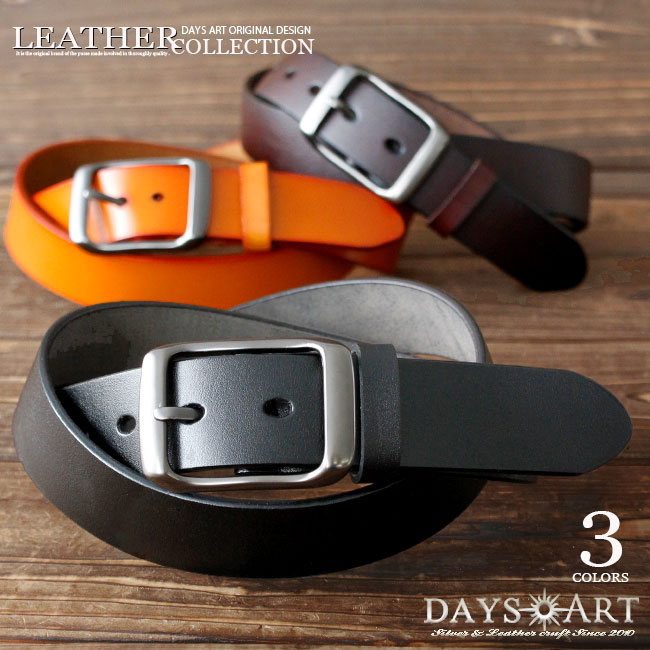 楽天市場】本革 レザーベルト スムースレザー スクエアバックル