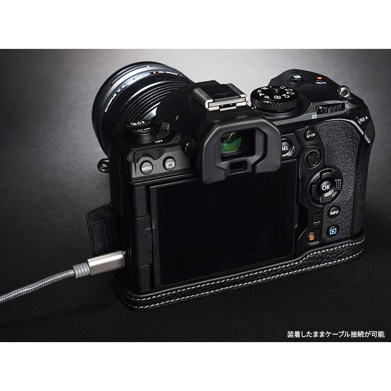 楽天市場】OLYMPUS OM SYSTEM OM-1 用レザー ケース Black ブラック TP