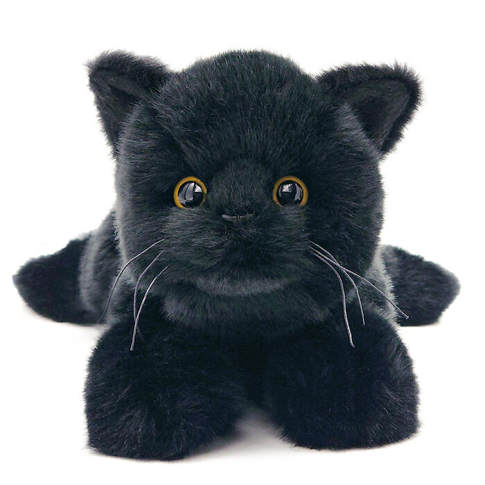 楽天市場】ニニアンドキノ 寝そべりにゃんこ 黒猫 (子猫) ぬいぐるみ