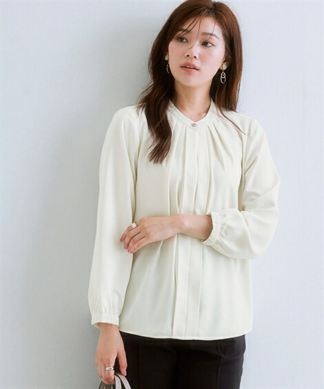 楽天市場】ブラウス レディース ストレッチ パウダーサテンフロント