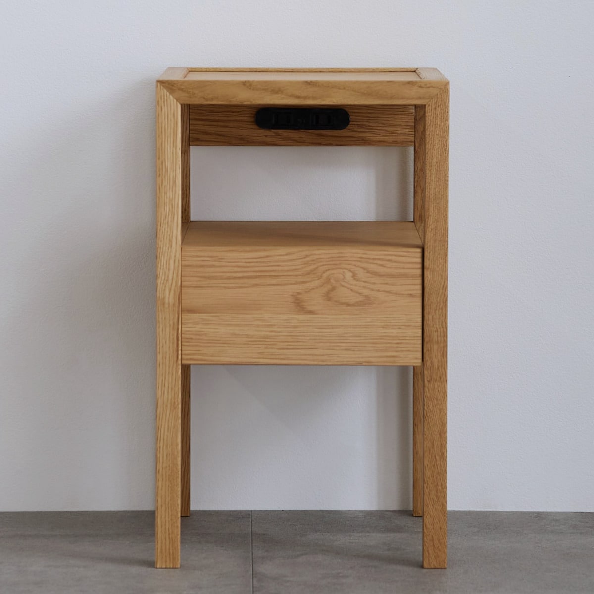 ニトリ オーク突板ナイトテーブル ナチュラル ニトリ（NITORI） 幅46cm