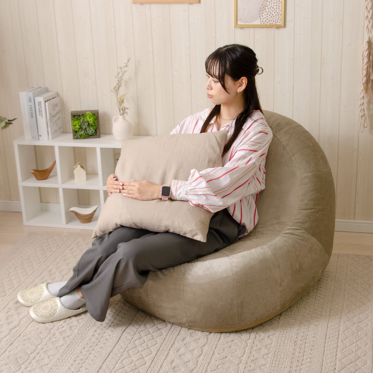 楽天市場】カバーが洗える1人用ふわもちソファ 専用カバー (ベロア