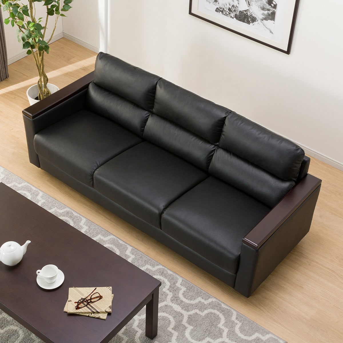 楽天市場】1人用・3人用 本革ソファ (レグノ BK) ニトリ 【配送員設置