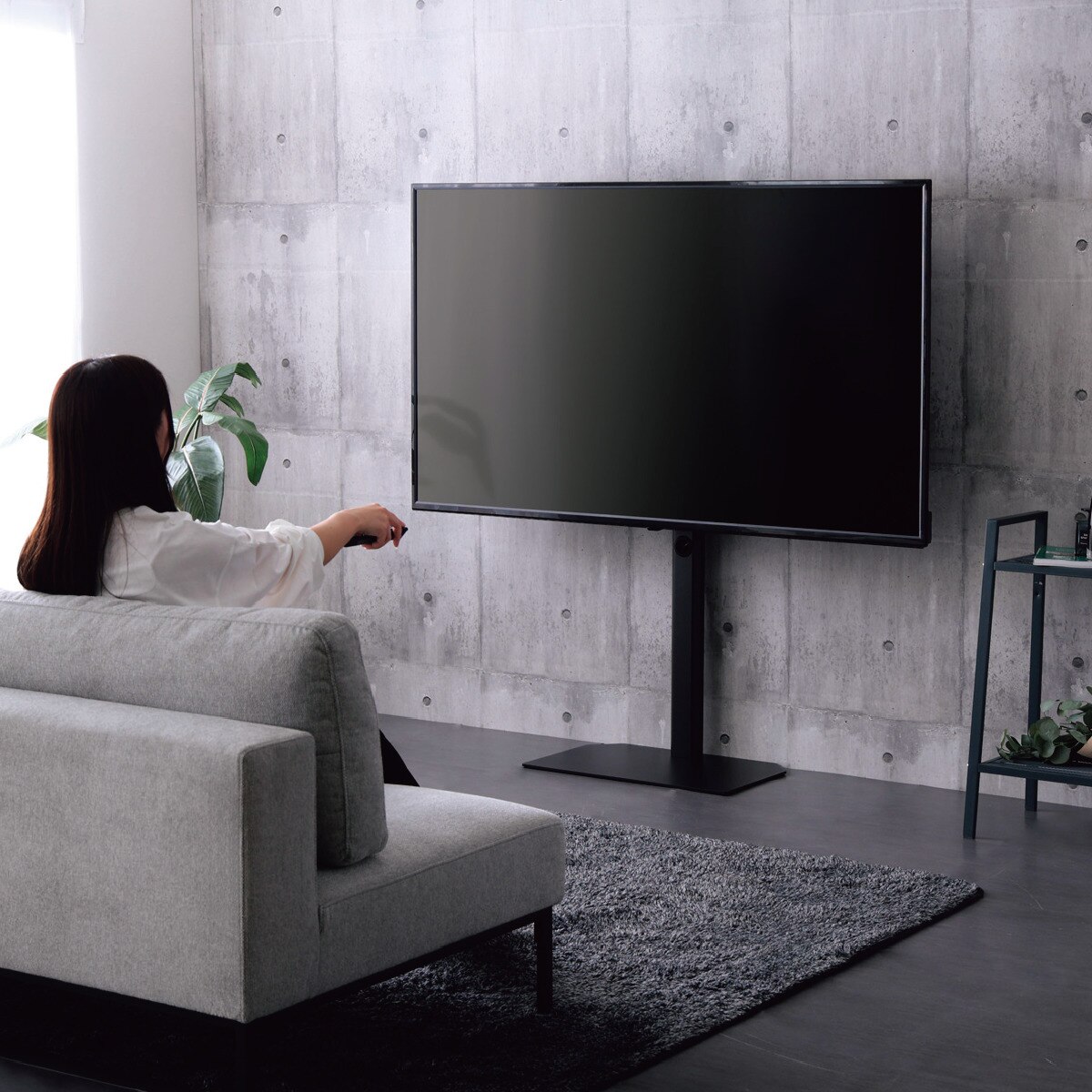 楽天市場】壁寄せテレビスタンド (HTR01 BK) ニトリ 【玄関先迄納品