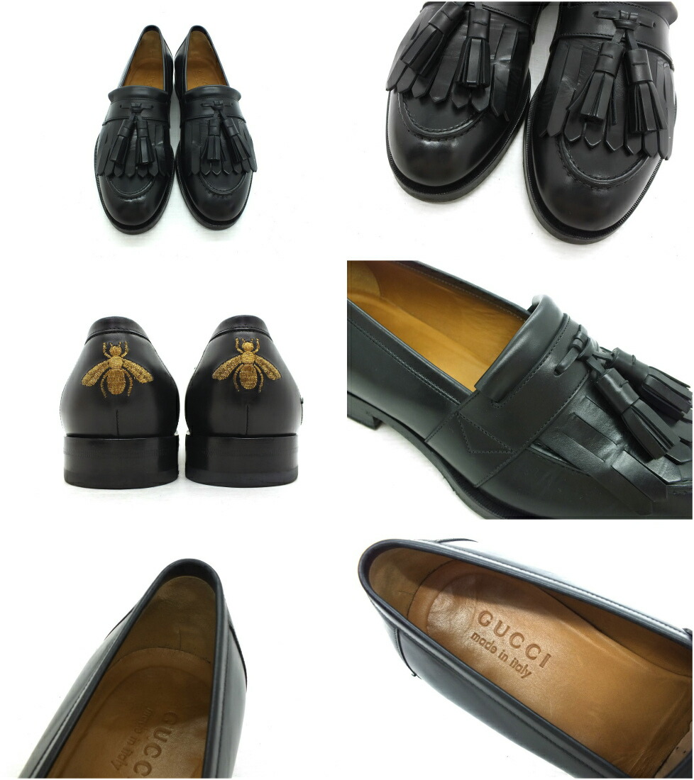 楽天市場】【中古】GUCCI ビー(蜂)刺繍 タッセル フリンジ ローファー