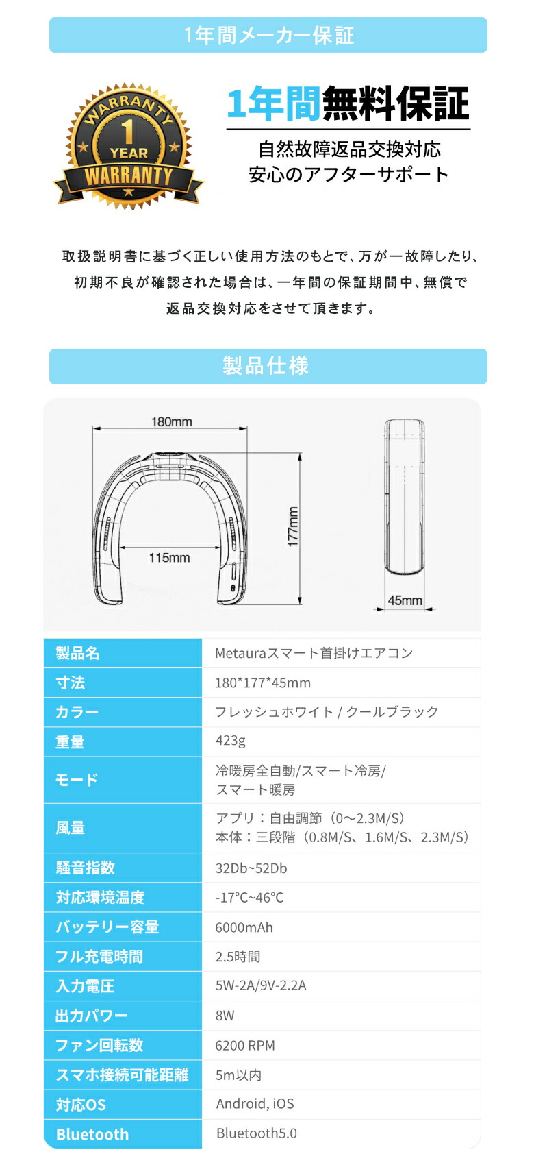 楽天市場】Metaura メタウラ 首に掛けるクーラー ネッククーラー 首