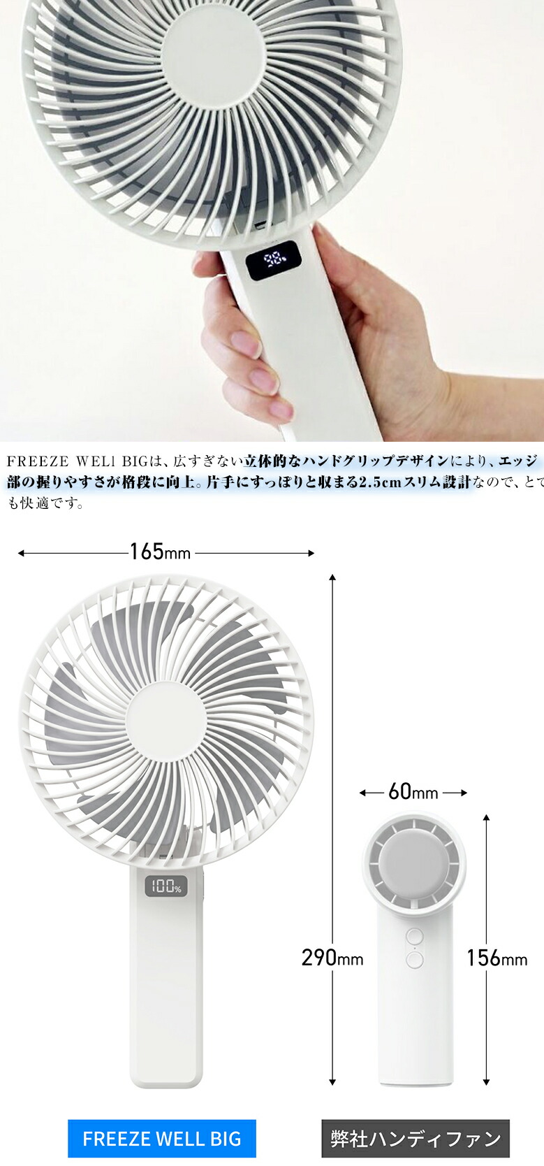 扇風機・サーキュレーター FCRB-200095 HANDY FAN ビッグヘッドから