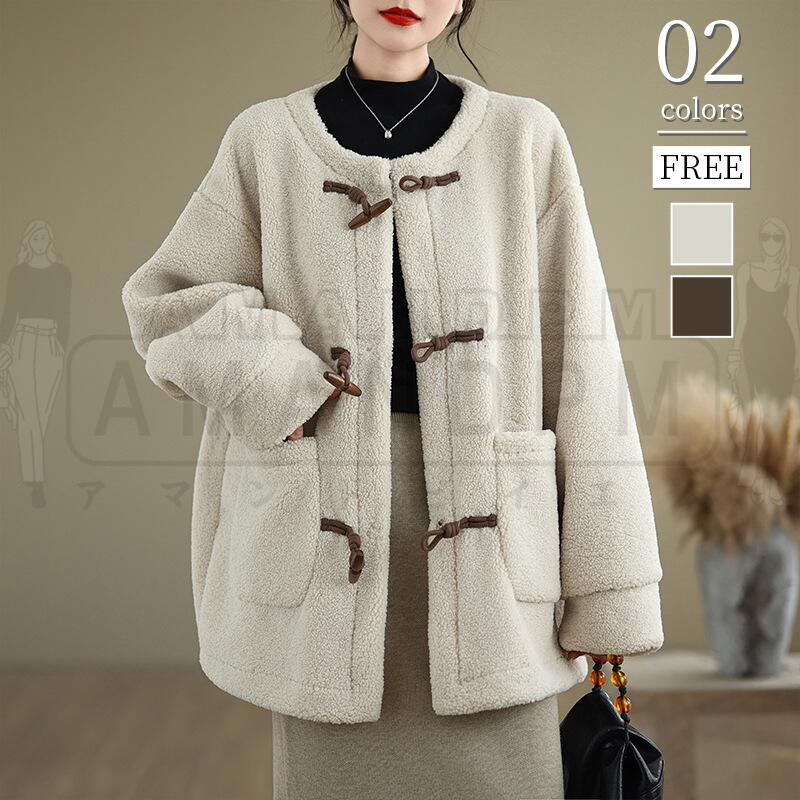 楽天市場】フェイクムートンダッフルコートの通販