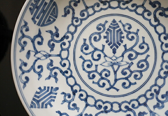 楽天市場】染付地紋壽字 7寸古伊万里皿 : TABLE ＆ STYLE