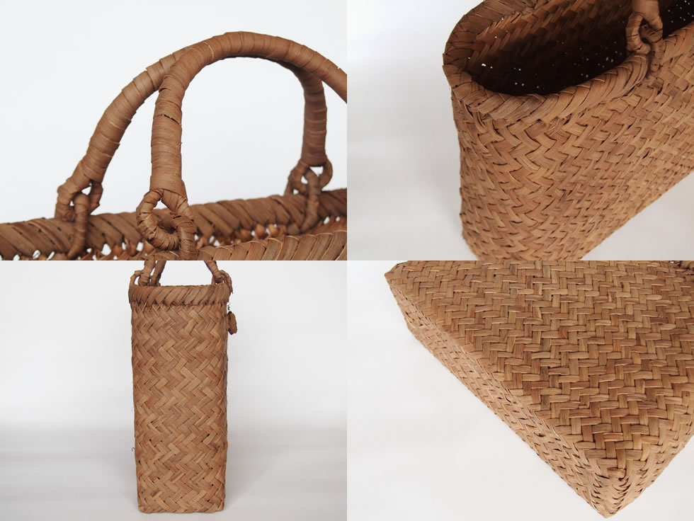 楽天市場】【純国産 東北秋田県】山葡萄かごバッグ 斜め網代編み 大