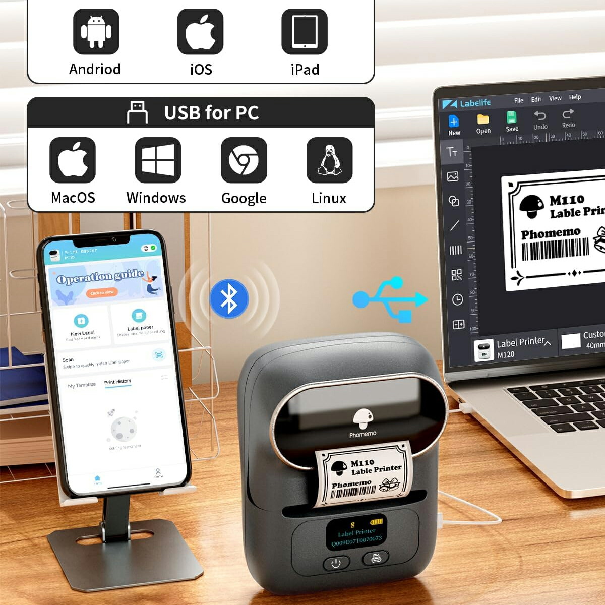 楽天市場】[レビュー特典] スマホ対応 ラベルライター 家庭用 Phomemo