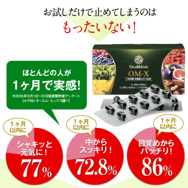 楽天市場】植物醗酵サプリメント『OM-X（オーエム・エックス） 60粒