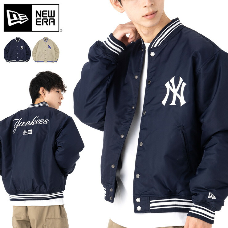 楽天市場】ニューエラ ジャケット NEW ERA スタジャン 中綿 NY LA MLB