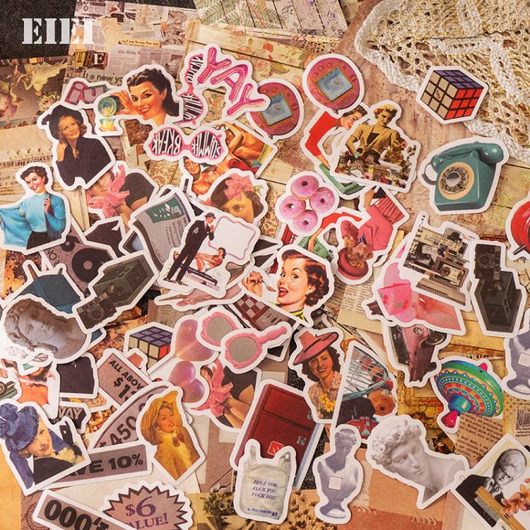 楽天市場】即日出荷 フレークシール＋デザインペーパー レトロ柄