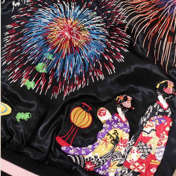 楽天市場】【花旅楽団】花火と舞妓刺繍スカジャン【SCRIPT】メンズ