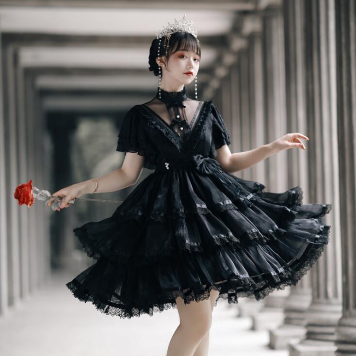 楽天市場】ゴシック ロリータワンピース ゴスロリ レースドレス
