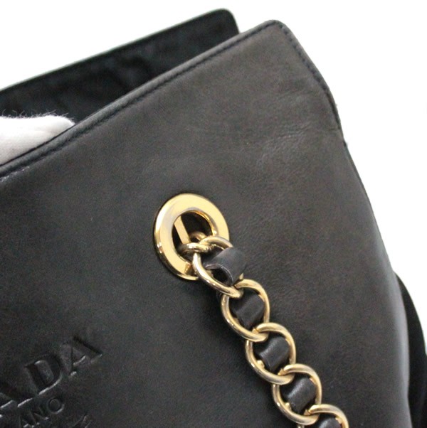 楽天市場】プラダ PRADA ロゴ型押し チェーンショルダーバッグ レザー